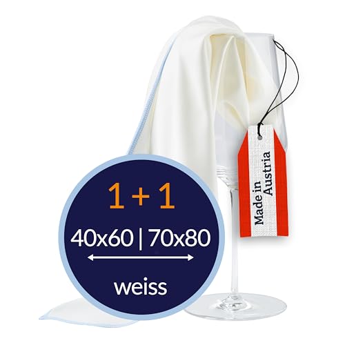 culiclean Poliertuch Gläser Gläserpoliertuch Gastronomie Glaspoliertuch Glastuch Mikrofaser Poliertücher Gläser Fenstertuch Fensterputztuch Gläsertuch 2 STK im Set weiß Spiegeltuch streifenfrei von culiclean