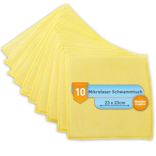 culiclean Mikrofaser Schwammtuch 23x23cm groß, Gelb, 10 Stück Schwammtücher Profipack, waschbar, saugfähig - für Haushalt, Küche, Hobby, Heimwerken, Boot, Auto, Gastronomie Hotellerie culiclean Mikrofaser Schwammtuch 23x23cm groß, Gelb, 10 Stück Schwammtücher Profipack, waschbar, saugfähig - für Haushalt, Küche, Hobby, Heimwerken, Boot, Auto, Gastronomie Hotellerie von culiclean
