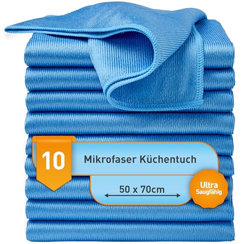 culiclean Ultra Mikrofaser Küchentuch Geschirrtuch Trockentuch 50x70 cm, blau, 10 Stück, Profipack, Waschbar, Saugfähig, Aufhänger - Polieren, Haushalt, Küche, Auto, Gastronomie Top Qualität culiclean Ultra Mikrofaser Küchentuch Geschirrtuch Trockentuch 50x70 cm, blau, 10 Stück, Profipack, Waschbar, Saugfähig, Aufhänger - Polieren, Haushalt, Küche, Auto, Gastronomie Top Qualität von culiclean