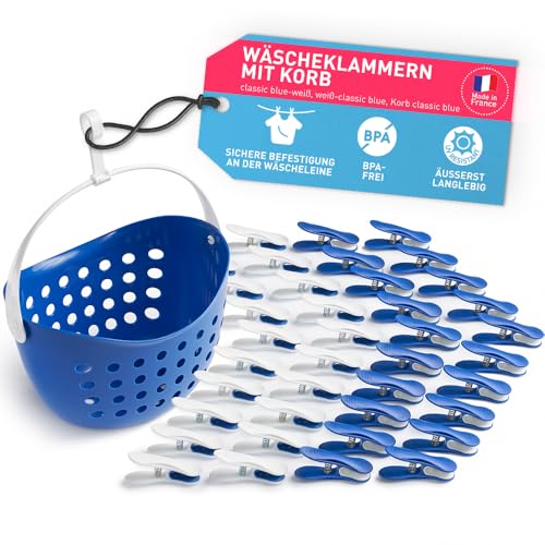 culiclean Wäscheklammern stabil ohne Abdruck Soft Clips mit Wäscheklammernkorb 40 Stück mit Wäscheklammernkorb/Classic Blue weiß weiß Classic Blue Korb Classic Blue Henkel weiß Korb statt Beutel culiclean Wäscheklammern stabil ohne Abdruck Soft Clips mit Wäscheklammernkorb 40 Stück mit Wäscheklammernkorb/Classic Blue weiß weiß Classic Blue Korb Classic Blue Henkel weiß Korb statt Beutel von culiclean