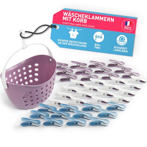 culiclean Wäscheklammern stabil ohne Abdruck Soft Clips mit Wäscheklammernkorb 40 Stück mit Wäscheklammernkorb/violett blau weiß Korb violett Korb statt Beutel culiclean Wäscheklammern stabil ohne Abdruck Soft Clips mit Wäscheklammernkorb 40 Stück mit Wäscheklammernkorb/violett blau weiß Korb violett Korb statt Beutel von culiclean