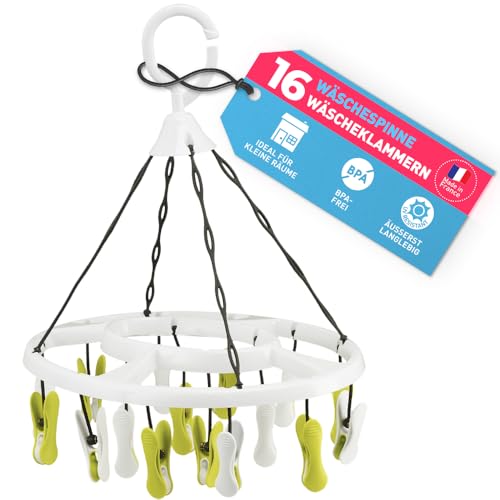 culiclean Wäschespinne Camping klein mini faltbar Wäscheständer klein Sockenspinne Sockentrockner mit Wäscheklammern Hängetrockner für Balkon Reise platzsparend weiß mit grün weiß culiclean Wäschespinne Camping klein mini faltbar Wäscheständer klein Sockenspinne Sockentrockner mit Wäscheklammern Hängetrockner für Balkon Reise platzsparend weiß mit grün weiß von culiclean