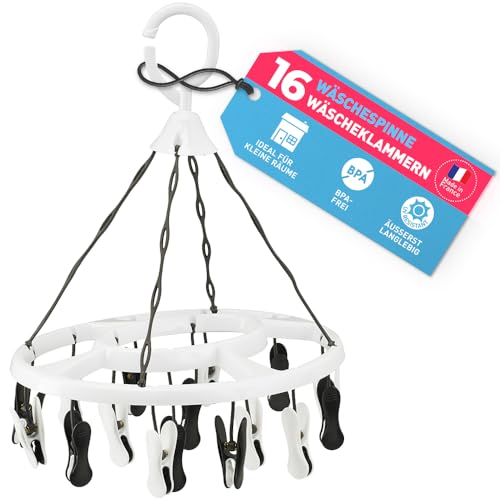 culiclean Wäschespinne Camping klein mini faltbar Wäscheständer klein Sockenspinne Sockentrockner mit Wäscheklammern Hängetrockner für Balkon Reise platzsparend weiß mit schwarz weiß culiclean Wäschespinne Camping klein mini faltbar Wäscheständer klein Sockenspinne Sockentrockner mit Wäscheklammern Hängetrockner für Balkon Reise platzsparend weiß mit schwarz weiß von culiclean