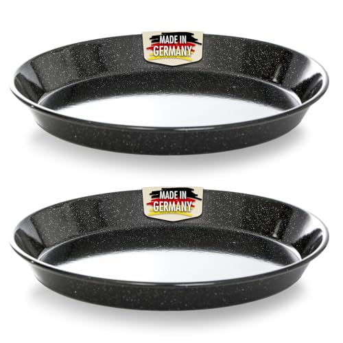 culinario 2er Set Emaille Pizzablech/Zwiebelkuchenblech Ø 32cm, rund, antihaft, schwarz, Made in Germany culinario 2er Set Emaille Pizzablech/Zwiebelkuchenblech Ø 32cm, rund, antihaft, schwarz, Made in Germany von culinario