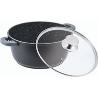 culinario Aluguss Kochtopf 28 cm mit Glasdeckel Antihaft-beschichtet backofen-geeignet von culinario