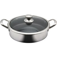 culinario Edelstahl Kochtopf flach 28 cm mit Waben-Antihaftbeschichtung 3500 ml Induktion von culinario