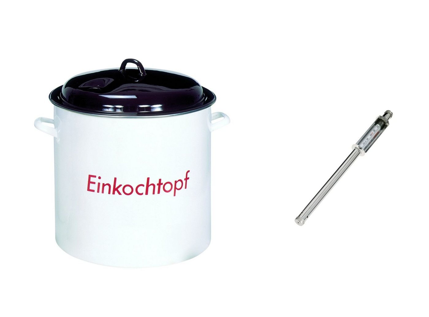 culinario Einkochtopf, (Set, 2-tlg), Einkocher mit Thermometer 28 Liter, für alle Herdarten geeignet von culinario