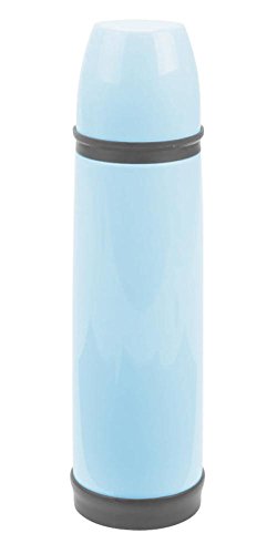 culinario Thermoflasche mit Trinkbecher, aus Edelstahl/Kunststoff, doppelwandig, trendiges Design, ca. 0,5 Liter, in blau von culinario