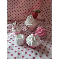 Deko-Cupcake Shabby Chic Set von cupcakesfuerdich