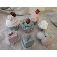 Deko-Cupcake Shabby Stil Set Rosa/Mint von cupcakesfuerdich