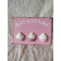 Schild "Backstube" Cupcakes Küchendeko Wanddeko von cupcakesfuerdich
