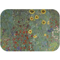 Gustav Klimt Blumengarten Druck Badematte, Cottagecore Floral Print Rutschfest Bunte Blumen Kunst Home Decor von curatedbotanicals