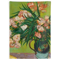 Van Gogh Oleander Gemälde Wandbehang, Blumen Stillleben Wanddekor, Rosa Wandteppich von curatedbotanicals