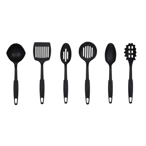curfair Antihaftbeschichteter Spatel zum Aufhängen von Küchenutensilien, 6-teiliges Set, hitzebeständig, spülmaschinenfest, Kochutensilien für inklusive Sieb, Löffel, Schlitzschaufel A curfair Antihaftbeschichteter Spatel zum Aufhängen von Küchenutensilien, 6-teiliges Set, hitzebeständig, spülmaschinenfest, Kochutensilien für inklusive Sieb, Löffel, Schlitzschaufel A von curfair