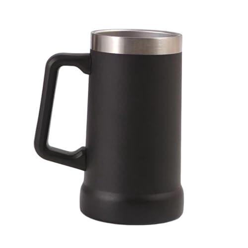 curfair Edelstahl Bierkrug 700 ml Isolierter Krug mit doppelwandiger Isolierung Thermobecher für kalte Getränke, bruchsicher, Abenteuertrinken, Schwarz curfair Edelstahl Bierkrug 700 ml Isolierter Krug mit doppelwandiger Isolierung Thermobecher für kalte Getränke, bruchsicher, Abenteuertrinken, Schwarz von curfair