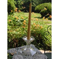 Klar Gedrückt Glas Kerzenhalter Halter 5 Zoll Groß von curioscity