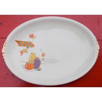 Vintage Paden City Pottery Servierplatte 1940Er Jahre South Western Szene Landhausstil Dekor von curioscity