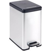 curver DECOBIN SLIM BIN Mülleimer 25,0 l silbermetallic von curver