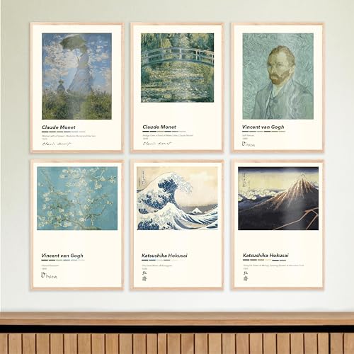 6 X Premium Künstler-Poster-Set | 29,7 x 21cm | DIN-A4 | Kunstdruck, Vintage Wandkunst, Abstrakte Plakate für Wand im Wohnzimmer, Schlafzimmer | Aesthetic, Minimal Wandbilder | 240g/m2 | OHNE RAHMEN von customlace