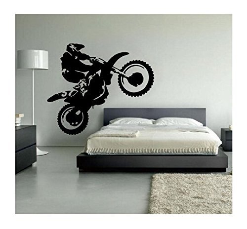 Customwallsdesign Wandaufkleber / Wandtattoo, Motiv: Motorradfahrer mit Dirt Bike von customwallsdesign