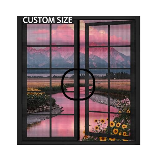 Custom Größe Anpassen Magnetisches Fliegengitter Fenster, Personalisiert Öffnungsstellung Stärkere Magneten Automatische Abdichtung von Oben nach unten Insektenschutz Fenstergitter für Katze Haustier von custyoulife