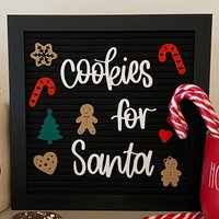 Cookies For Santa Candy Canes Gingerbread Christmas Weihnachten Deko Icon Set Für Letterboard von cutedesignshopde