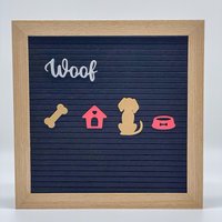 Dog Hund Cat Katze Meow Woof Icons Letterboard von cutedesignshopde