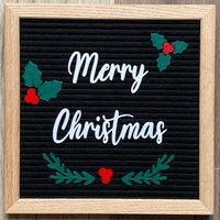 Merry Christmas Mistletoe Mistelzweig Stechpalme Beeren Weihnachten Deko Icon Set Für Letterboard von cutedesignshopde