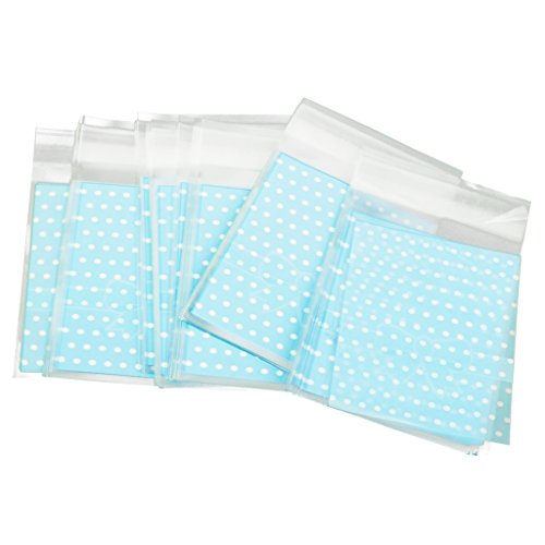 100 STK. Klare Plätzchen Gebäck Snack Süßigkeiten Geschenk Verpackung Tasche Bowknot (Blau) von cutefly