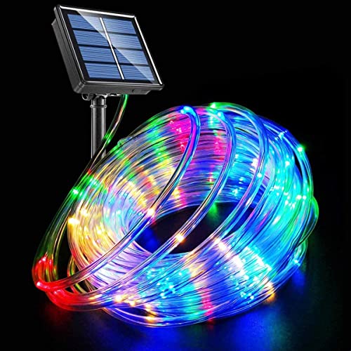 cuzile Solar Lichterkette, 23ft 50 LED Solar Lichterkette Weihnachten, Solar Lichterketten, Garten Außen Mehrfarbig, Solar Beleuchtung Kugel für Party, Weihnachten, Halloween, Fest Deko usw von cuzile