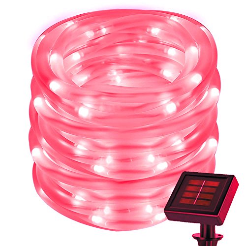 cuzile 50 LED Solar Lichtschlauch Rot Lichterkette Outdoor Wasserdicht ideal für Dekorationen Weihnachten Garten Rasen Terrasse Hochzeiten Parteien von cuzile