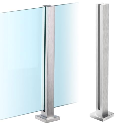 Cvter aus Edelstahl Glasgeländer pfosten mit Einsteckenden 60cm – Schwerlastbereich Glasmontageklemme für Veranda, Stufen, Garten, Terrasse, Treppe, Silbernes Cvter aus Edelstahl Glasgeländer pfosten mit Einsteckenden 60cm – Schwerlastbereich Glasmontageklemme für Veranda, Stufen, Garten, Terrasse, Treppe, Silbernes von cvter