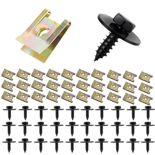 30 PCS Blechmutter Schraube Mutter Clip Kit, Blechmutter, Blechmuttern Sortiment, Edelstahl Blechmutter Sechskant mit Scheibe, Kotflügelclip Blechmuttern Befestigung Clips für Auto 30 PCS Blechmutter Schraube Mutter Clip Kit, Blechmutter, Blechmuttern Sortiment, Edelstahl Blechmutter Sechskant mit Scheibe, Kotflügelclip Blechmuttern Befestigung Clips für Auto von cwdvovy