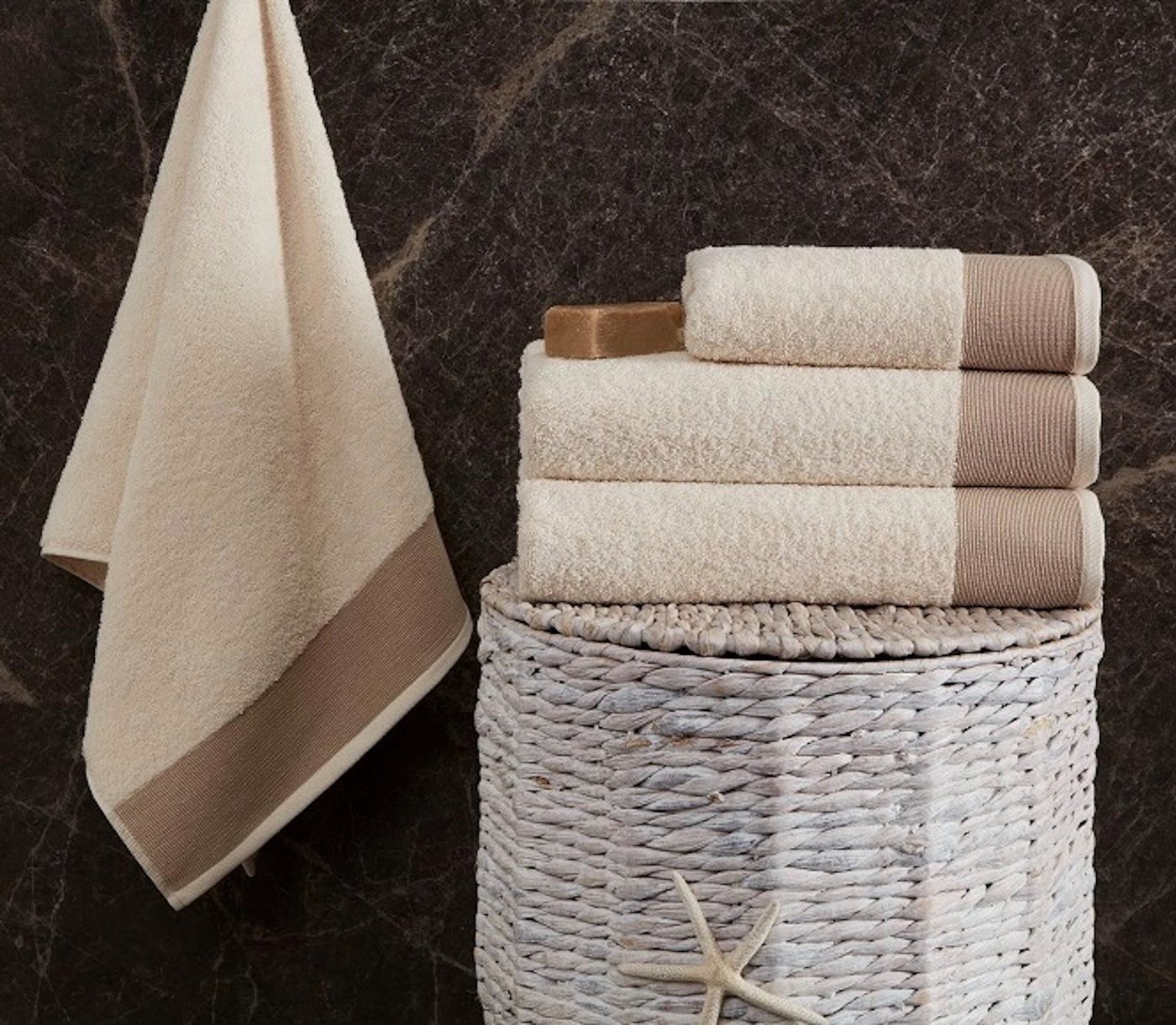 cwonlineshop Handtuch Set Handtücher Badetuch Luxus Sets Premium Qualität«, (Spar-Set, 4-St), (2x Handtuch 50x90 cm)2x Badetuch 70x140 cm)(A-HT010 Natur) von cwonlineshop