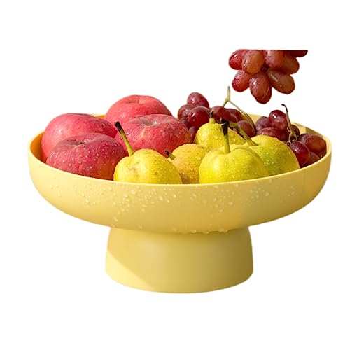 Obstschale Obstkorb Multifunktionaler Abfluss Obst Snack Kuchen Aufbewahrungsregal Wohnzimmer Esstisch Obstständer (gelb) von cww