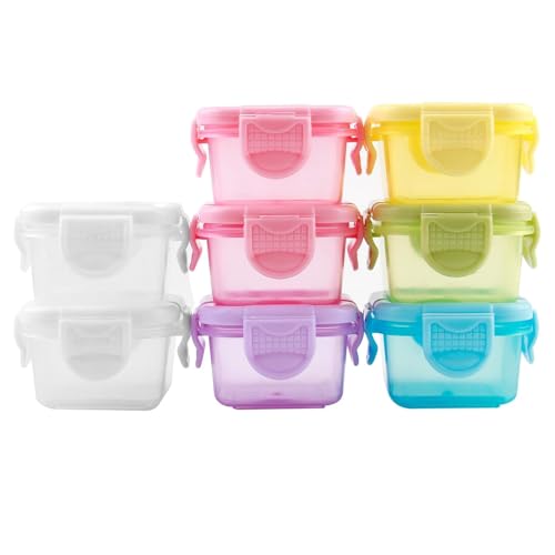 8 Stück Kleine Dosen mit Deckel Plastik, Lecksicher Gefrierdosen, 60ml Mini Dosen mit Deckel, Wiederverwendbar Lebensmittelbehälter Salatdressing Behälter, Sauce Dressing, Mikrowellengeeignet von cxxtkcxxlc