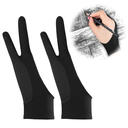 Zeichenhandschuh Tablet, 2er-Pack Drawing Glove, Elastische Tablet Handschuh für Digitale Künstler, für Touchscreens und Zeichnen auf Monitoren (20,5 x 8 cm) von cxxtkcxxlc