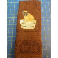 Deutsche Dogge in Wanne - Bestickte Handtücher Badezimmer Dekor von cybergeeks2