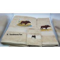 Moose Outdoors Wildlife Bestickte Handtücher - Wählen Sie Ihre Größe Von Set & Handtuchfarbe Badetuch, Handtuch, Waschlappen von cybergeeks2
