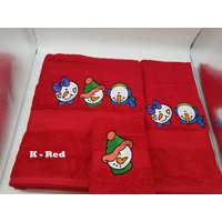 Schneemann Gesichter - Bestickte Handtücher Einzeln Oder Set Bestellen Handtuch Farbe Aussuchen Badetuch, Und Waschlappen Schneemann Gesichter - Bestickte Handtücher Einzeln Oder Set Bestellen Handtuch Farbe Aussuchen Badetuch, Und Waschlappen von cybergeeks2
