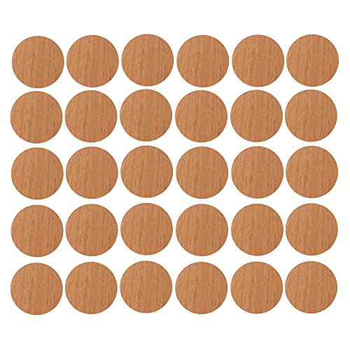 30 x Schraubenabdeckungen, selbstklebend, Durchmesser 20 mm, Lochstopfen für Möbel, Tisch, Stuhl, Haus, Holz, Braun Ahorn von cyclingcolors