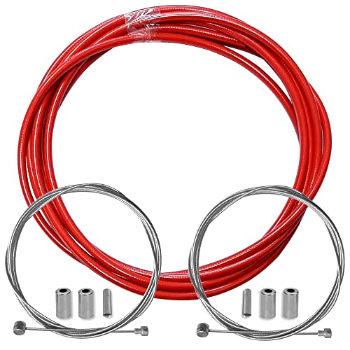 FAHRRAD ROT BREMSZUGHÜLLE 5MM BOWDENZUG BREMSZUG VORNE HINTEN STAHL HÜLLEN TEFLON MTB RENNRAD von cyclingcolors