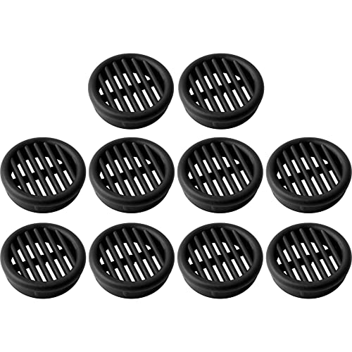 cyclingcolors 10x Lüftungsgitter Rund Kunststoff 35 mm Abluftgitter Lüftungsloch Belüftungsgitter Gitter Entlüftung, Schwarz von cyclingcolors