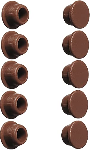cyclingcolors 10x Abdeckkappen Kunststoff Blindbohrung Stopfen Blindstopfen Abdeckung Möbel (Ø6mm/Braun RAL 8007) von cyclingcolors