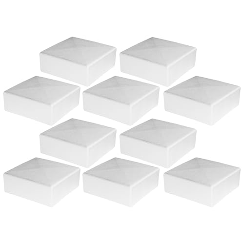 cyclingcolors 10x Fußkappen Quadrat Rohrkappen Kunststoff Weiß Stuhlkappen Endkappen Kappen für Quadratrohr Möbel, 40x40mm von cyclingcolors
