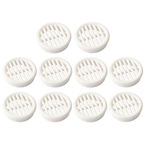 cyclingcolors 10x Lüftungsgitter abluftgitter außengitter rund Gesamt 37 mm innen 35 mm kunststoff luftrosette perforiert flach, Weiß von cyclingcolors