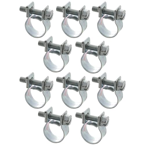 cyclingcolors 10x Mini Kraftstoffleitungs Schlauchschelle Schlauchklemme Benzinschlauch Schlauch Klemme Auto Motorrad Moped Roller Rasenmäher, 10-12mm von cyclingcolors