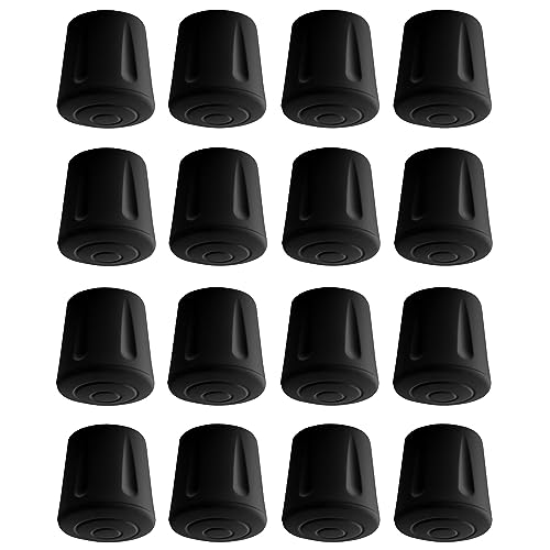 cyclingcolors 16x Möbelfüße Gummi Möbelgleiter Rund Stuhlkappen fusskappen Kappen schutzkappen für stuhlbeine schwarz Rohrkappen Endkappen Rundrohr (14mm) von cyclingcolors