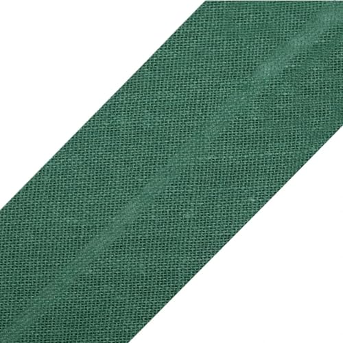 cyclingcolors 1x Schrägband aus 100% Baumwolle Breite 20 mm Länge 25 m Hochwertiges Einfassband Baumwollband Schrägband Ideal zum DIY, Tannengrün von cyclingcolors