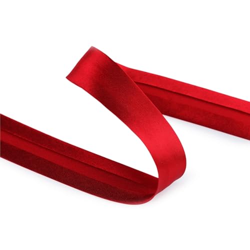 cyclingcolors 1x Schrägband aus 100% Polyester Breite 30 mm Länge 25 m Hochwertiges Einfassband Baumwollband Schrägband Ideal zum DIY, Rot von cyclingcolors
